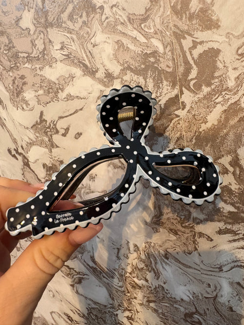 POLKA DOT BOW HAIR CLIP