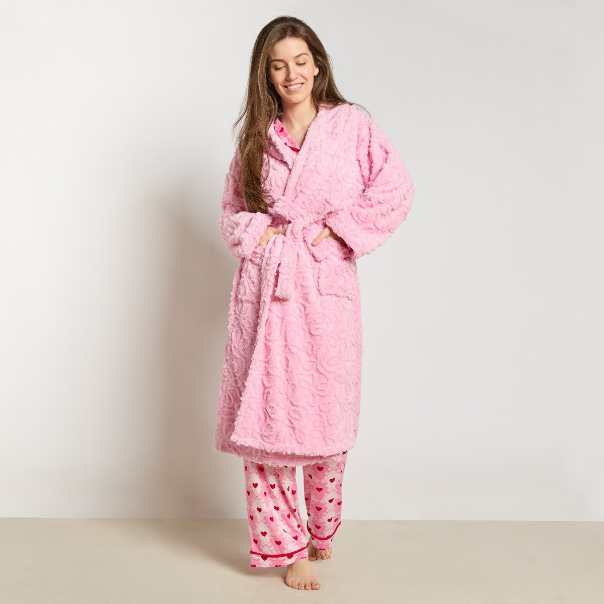 Pink Bow Fleece Dressing Gown