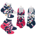 Ladies 2 Pack Animal Design Cosy Trainer Socks