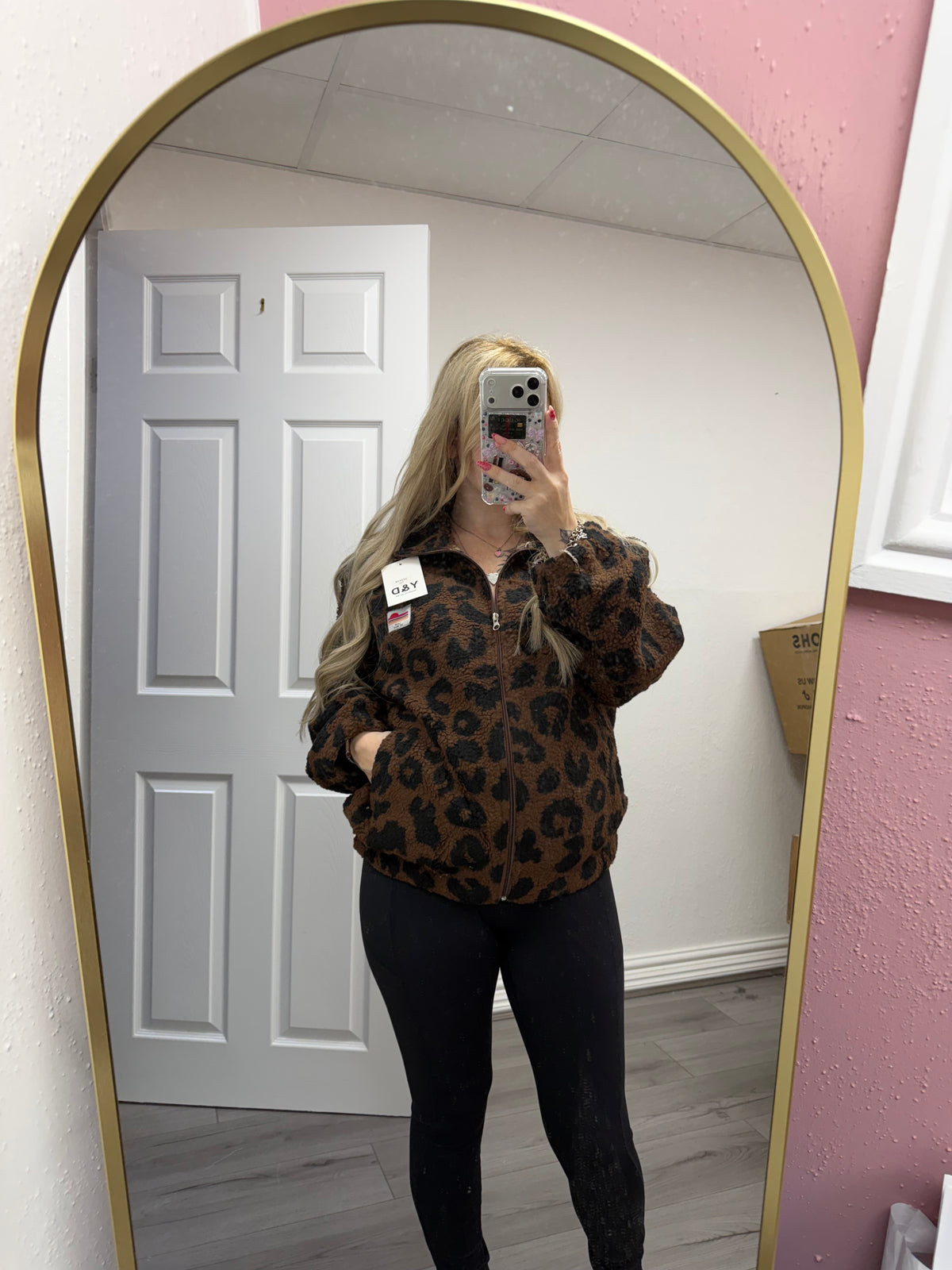 Lila Leopard Fleece Jacket