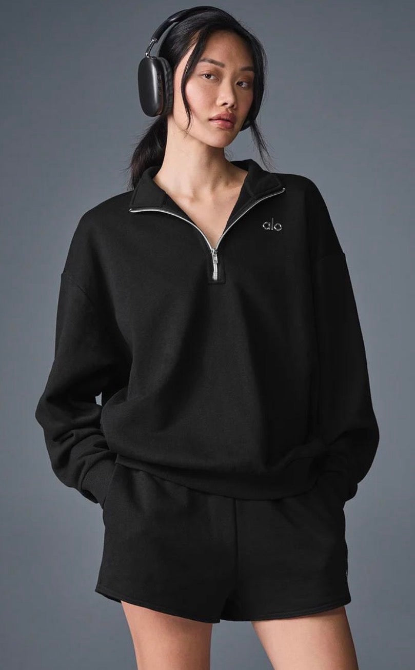 PRE ORDER BLACK ALO QUARTER ZIP JUMPER