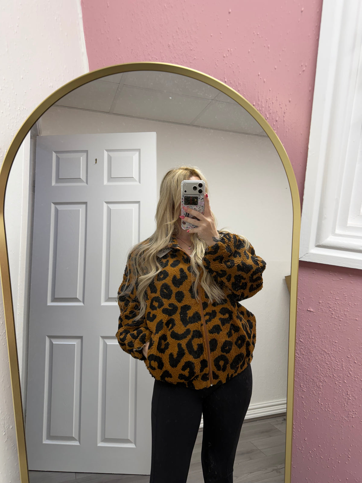 Lila Leopard Fleece Jacket