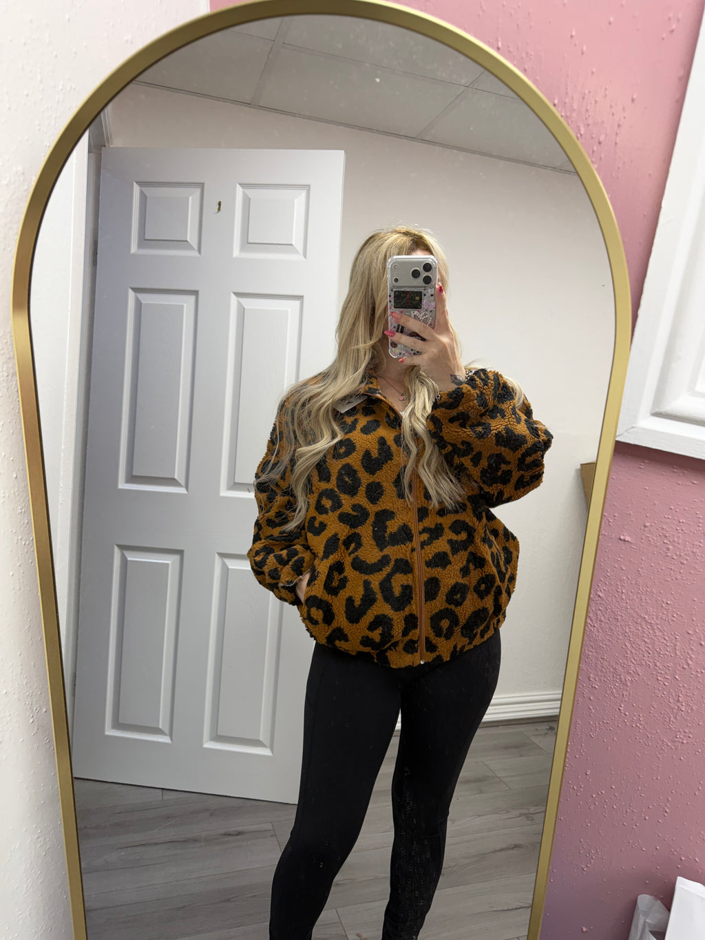Lila Leopard Fleece Jacket