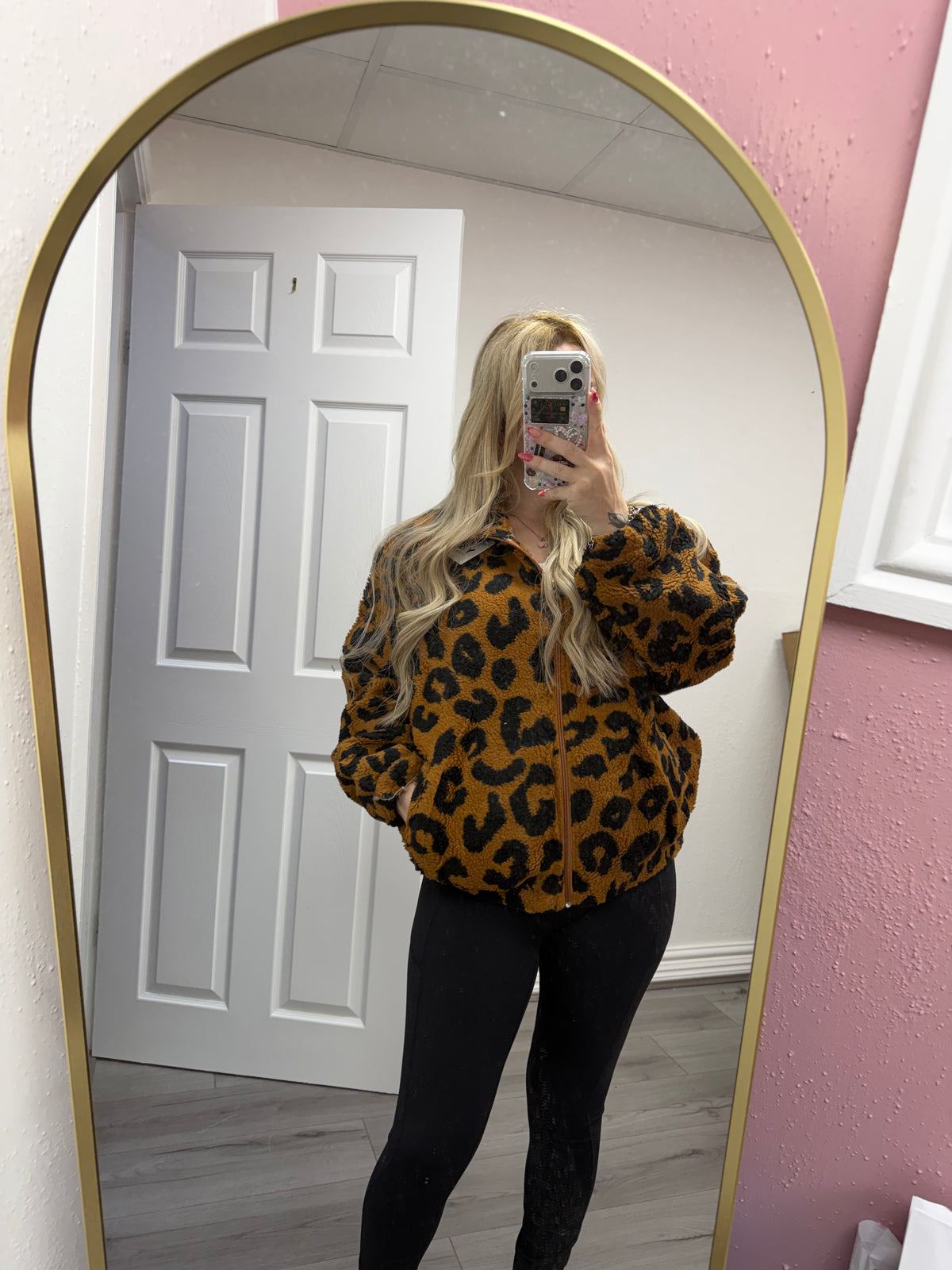 Lila Leopard Fleece Jacket
