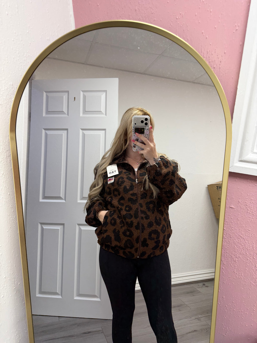 Lila Leopard Fleece Jacket