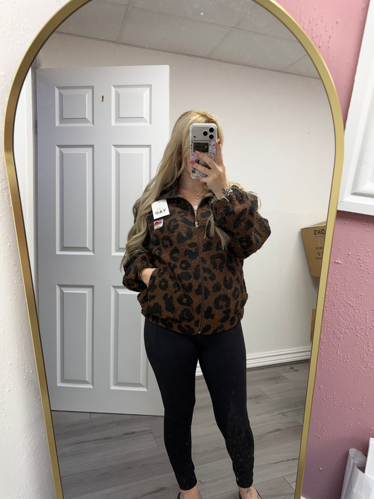 Lila Leopard Fleece Jacket