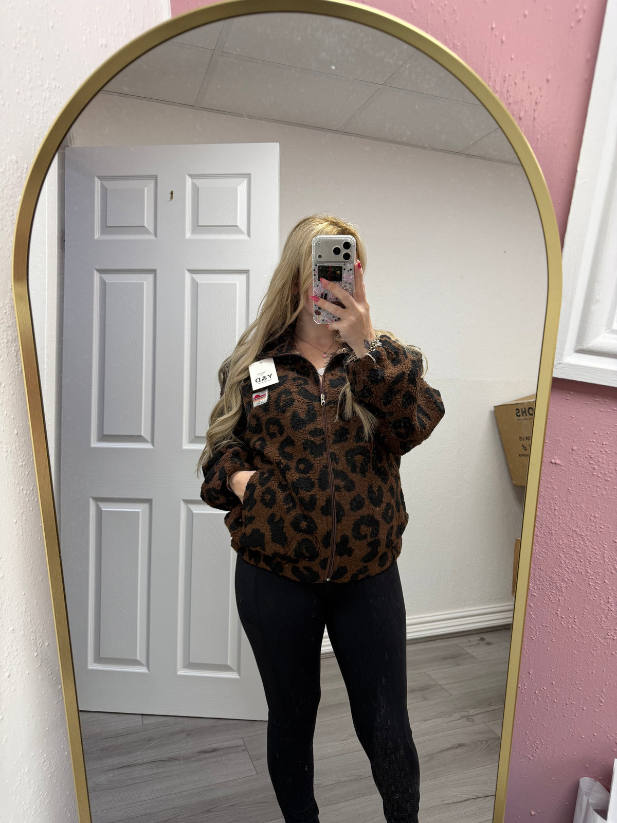 Lila Leopard Fleece Jacket