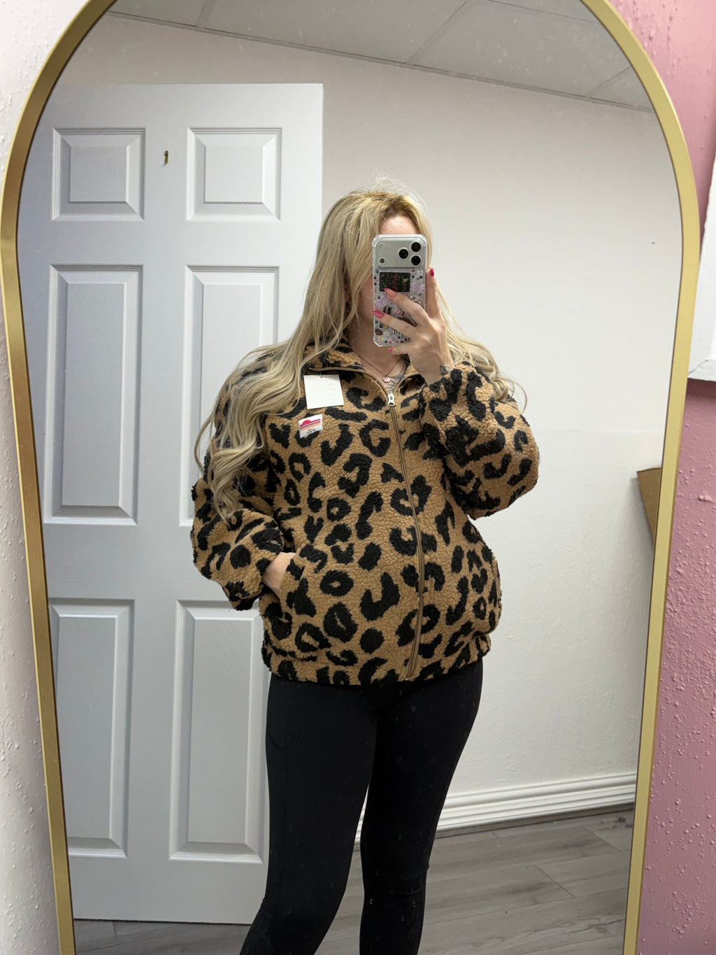 Lila Leopard Fleece Jacket
