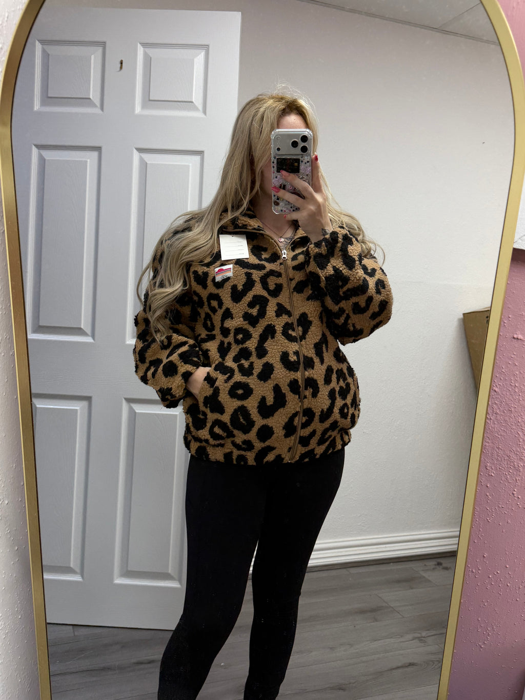 Lila Leopard Fleece Jacket
