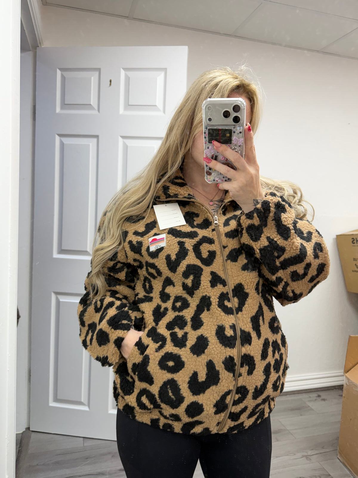 Lila Leopard Fleece Jacket