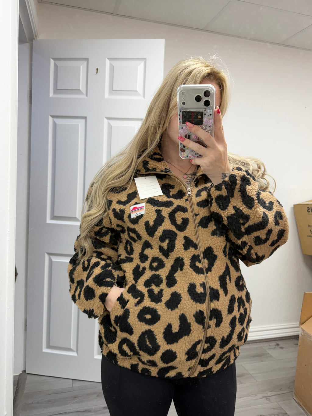 Lila Leopard Fleece Jacket