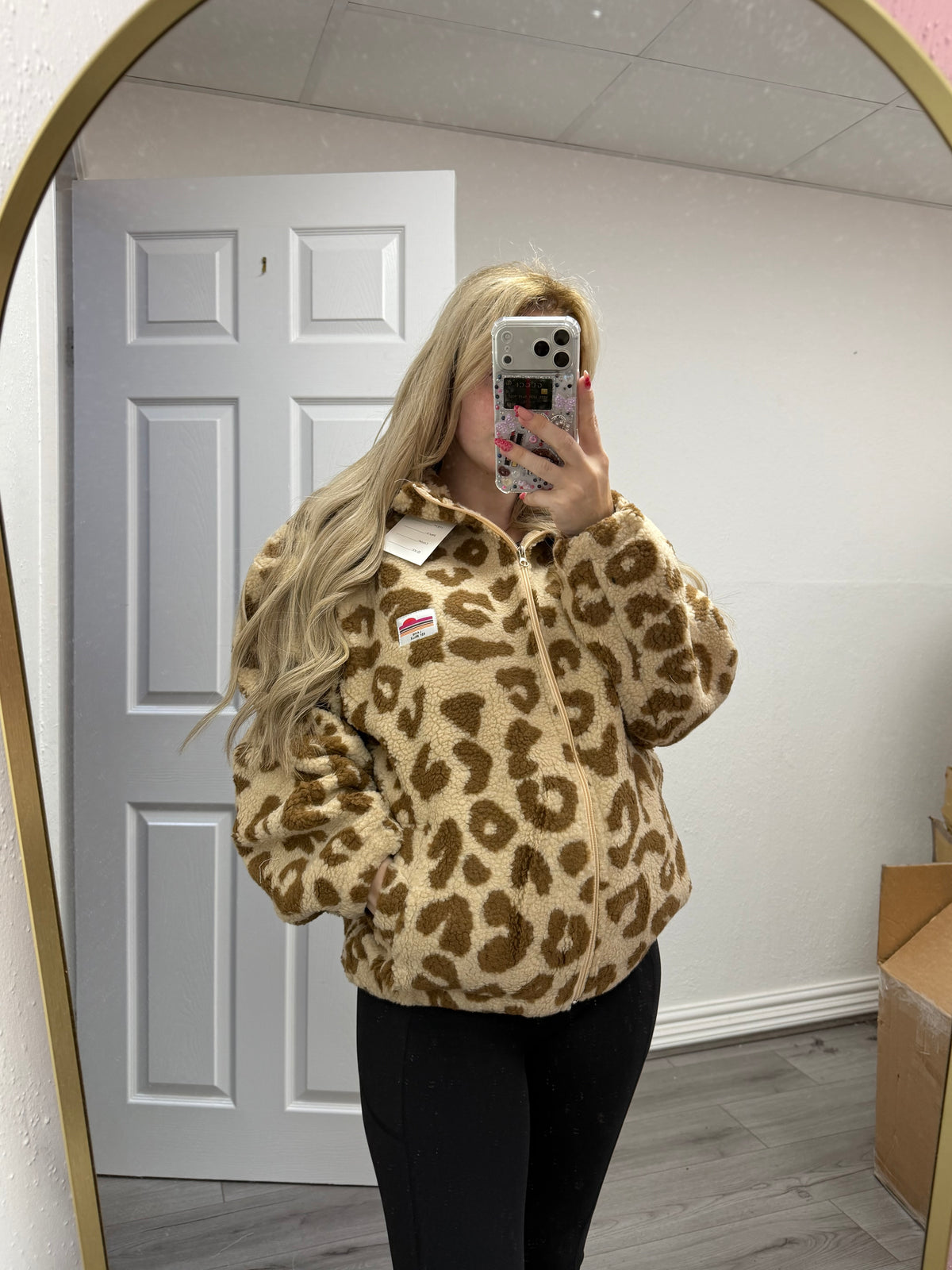 Lila Leopard Fleece Jacket