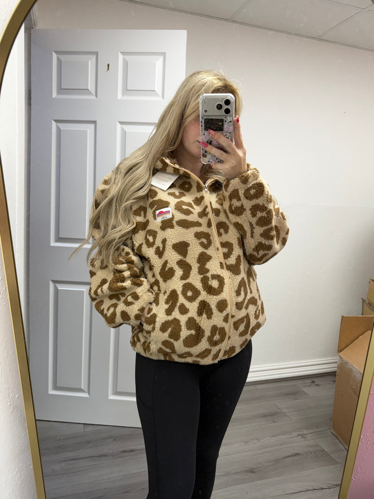 Lila Leopard Fleece Jacket