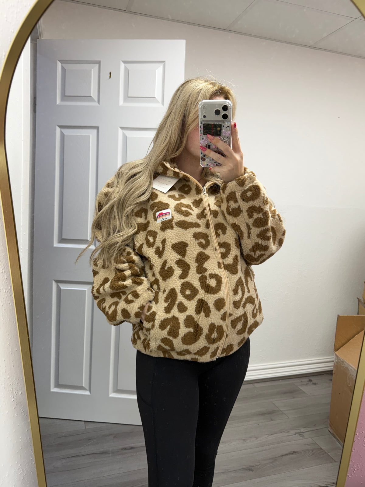 Lila Leopard Fleece Jacket