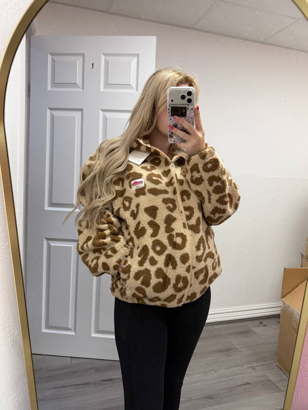 Lila Leopard Fleece Jacket
