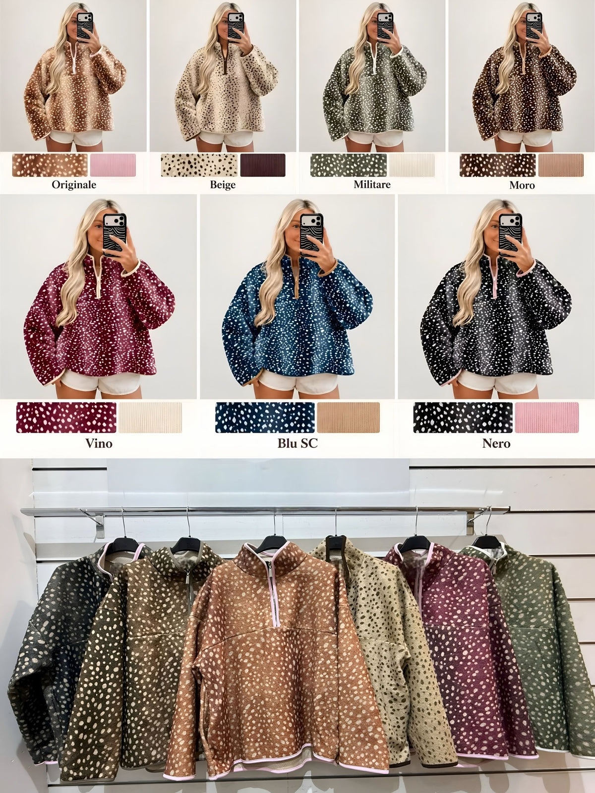 Riley Bambi Quarter Zip Jumper